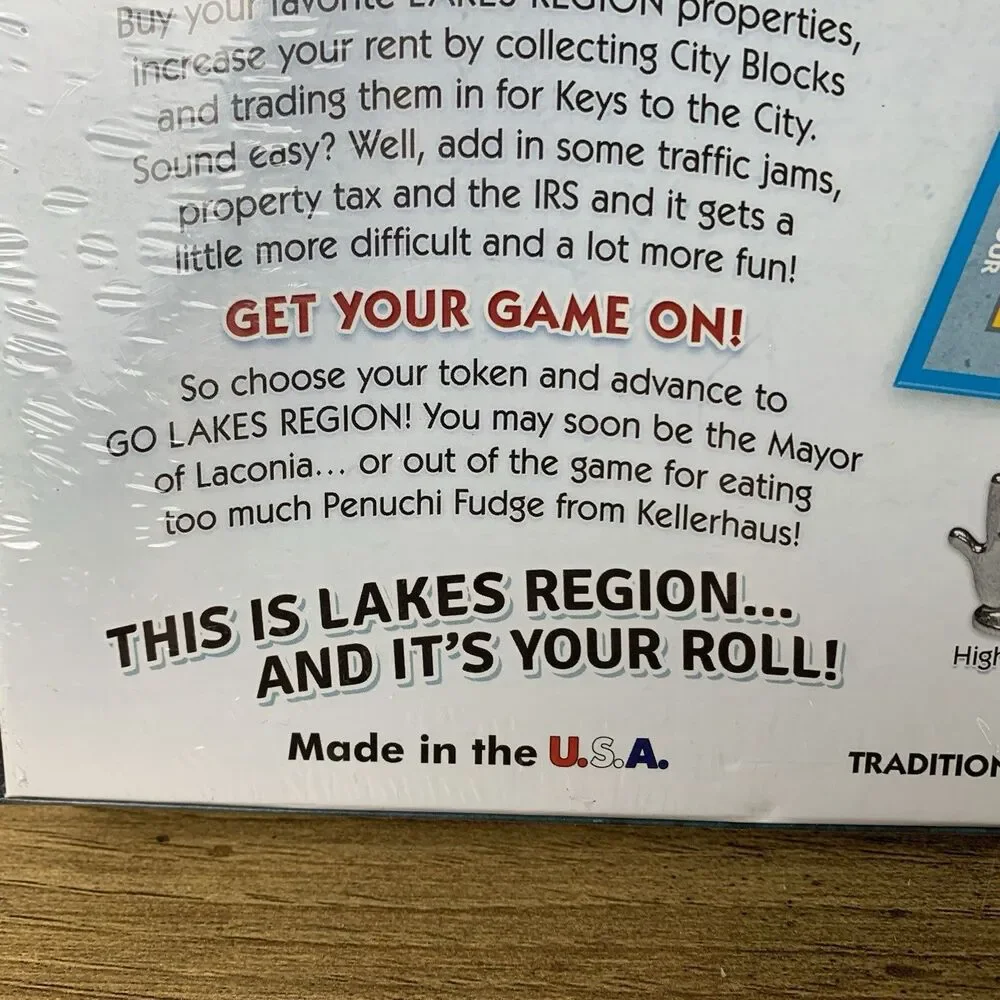 Lakes Region Opoly Board Game Monopoly Sealed New Hampshire Game Night